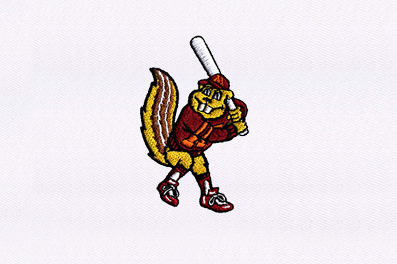 Baseball Squirrel Embroidery Design
