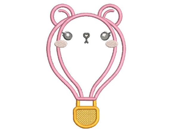 Bear Hot Air Balloon Embroidery Design