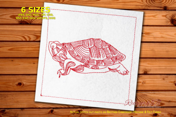 Beautiful Giant Tortoise Redwork