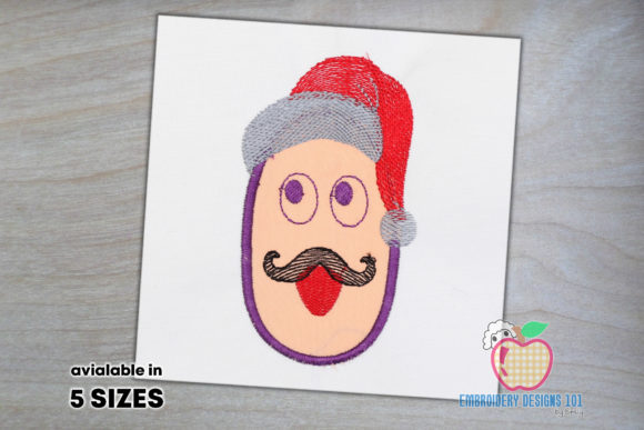Cartoon Jamun with a Christmas Cap Applique