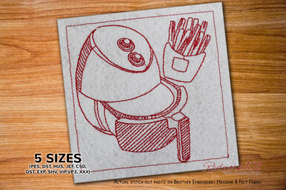 Fryer Redwork Embroidery Design