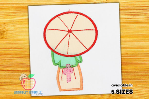 Girl with Umbrella Embroidery Design
