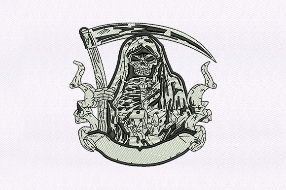Grim Reaper Embroidery Design
