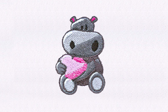 Hippopotamus Holding a Heart