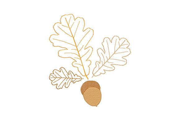 Oak Leaves and Acorn Embroidery