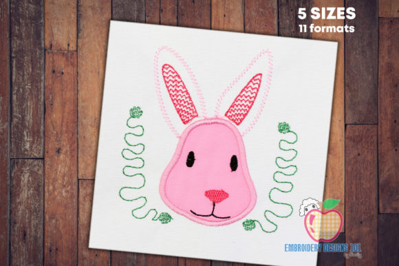 Pink Face of the Bunny Applique