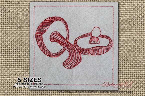 Shiitake Mushroom Redwork