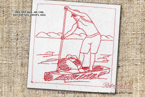 Stand Up Paddle Boating Lineart