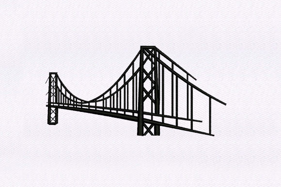 Suspended Bridge Embroidery Design